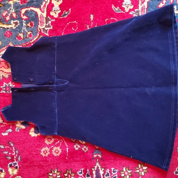 Embroidered Blue Velvet Dress - Picture 4 of 4